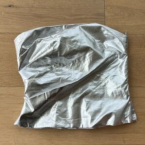 Zara Silver Tube Top